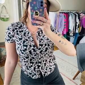 H&M Disney Mickey Mouse Button Down Shirt